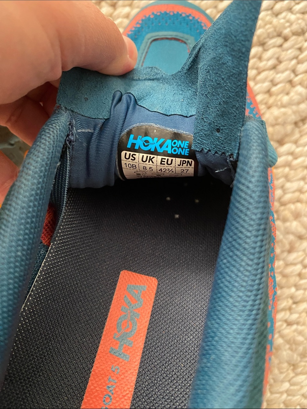 Hoka womens Sneakers in Teal and Orange - Picture 5 of 7